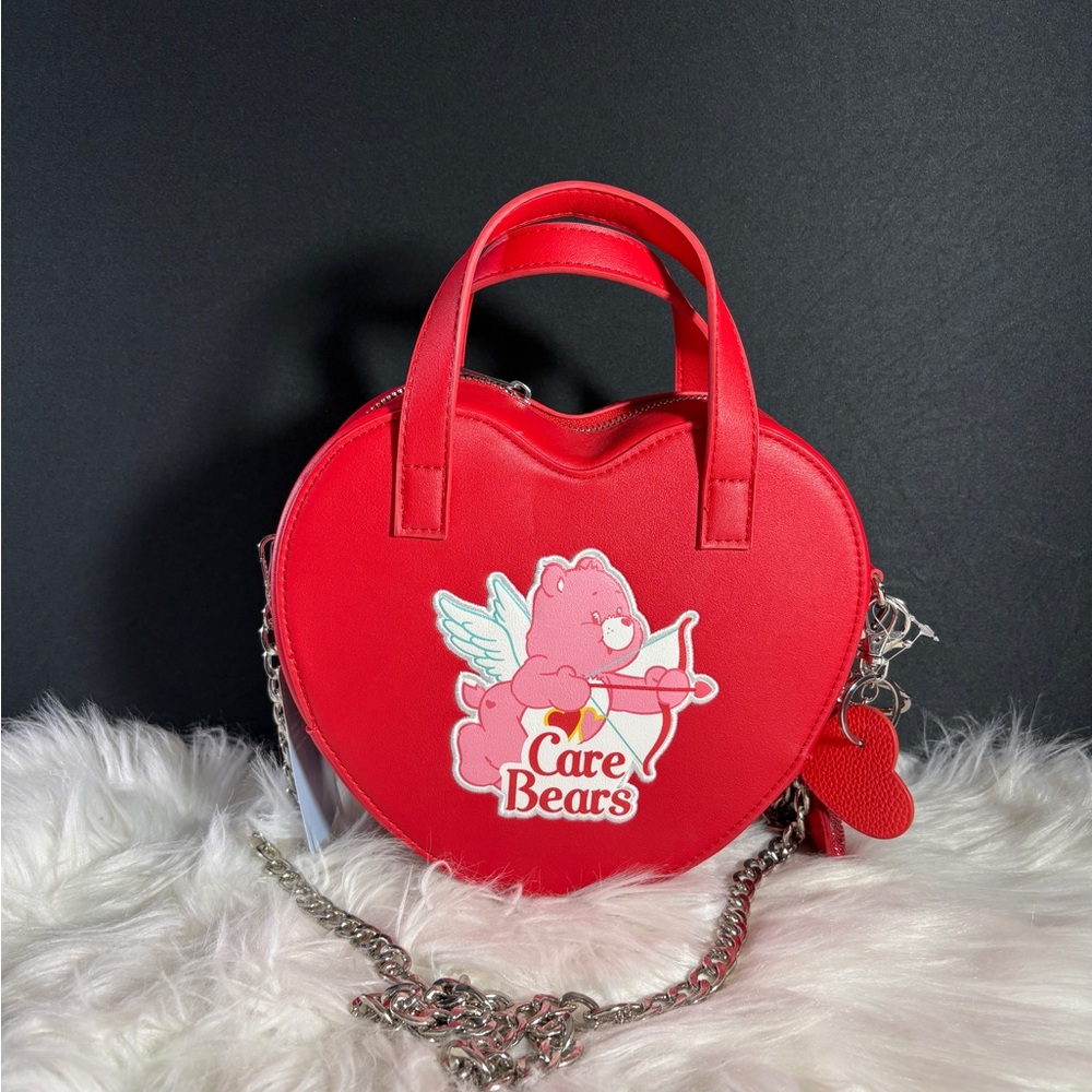 Care Bears red heart ccrpssbody bag with charms